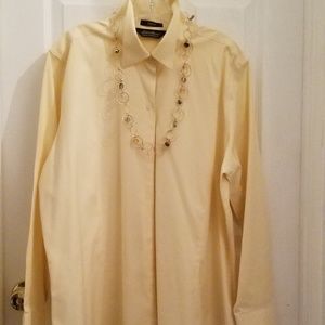 EDDIE BAUER Button down cotton blouse yellow